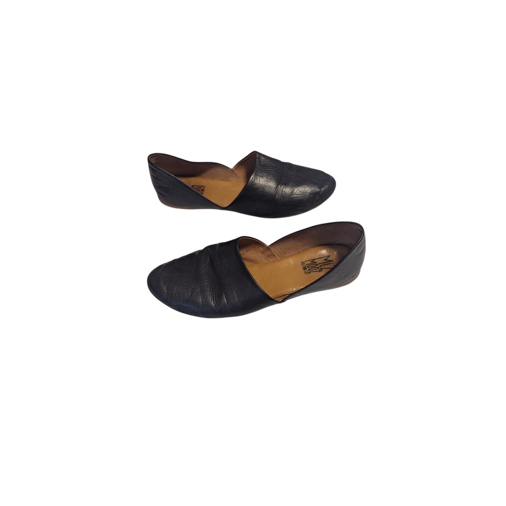 Miz Mooz Black Leather Slip-On Flats